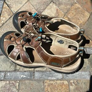 Keen Venice Leather Sandals womens Size 10 Brown color